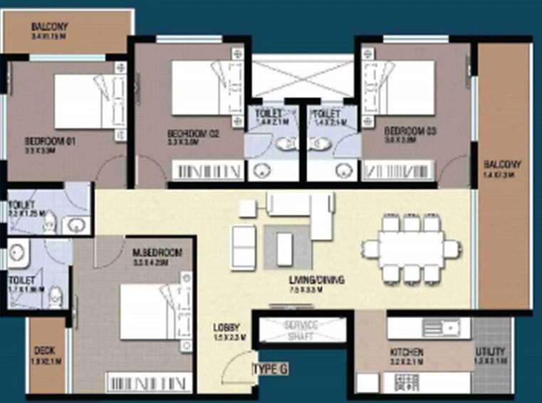 4 BHK Flat in Nucleus Riva Apartment in Edappally, Kochi - Image 849266