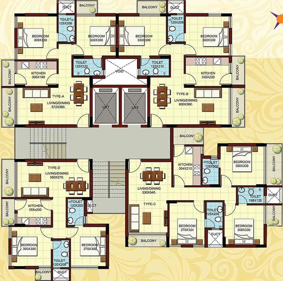 Floor Plan of Nucleus Saffron in Vaduthala, Kochi - Image 263640
