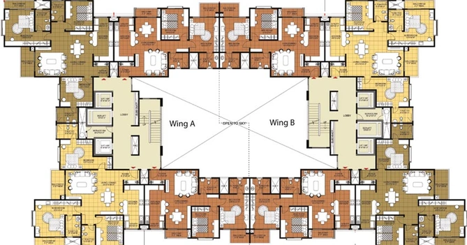 Floor Plan of Sattva Greenage in Bommanahalli, Bangalore - Image 125308