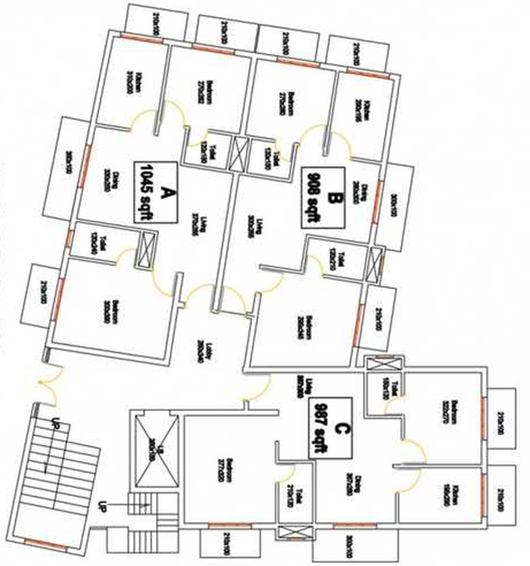 Floor Plan of Nucleus Rhyme in Edappally, Kochi - Image 263616