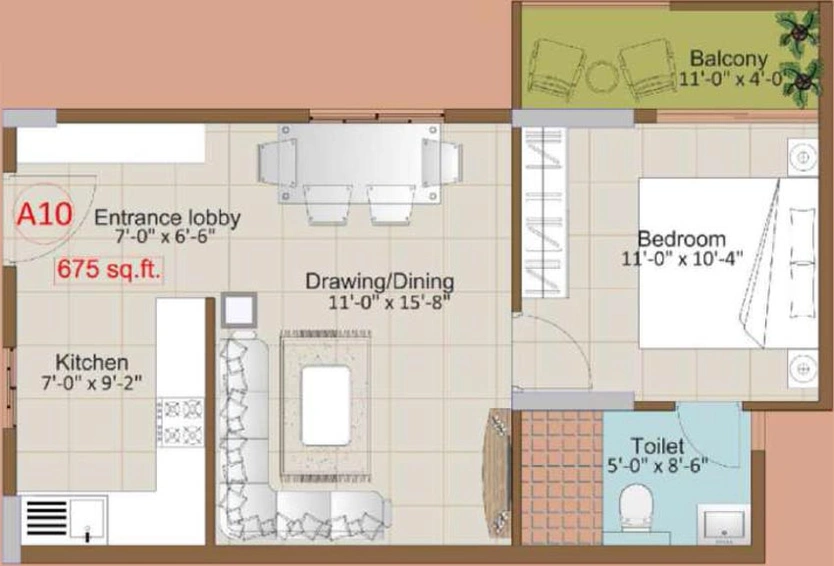 1 BHK Flat in Disha Courtyard in Whitefield, Bangalore - Image 790349