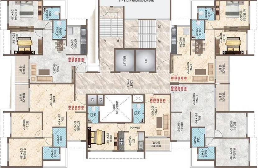 Floor Plan of Susheel Janki in Panvel, Navi Mumbai - Image 257626