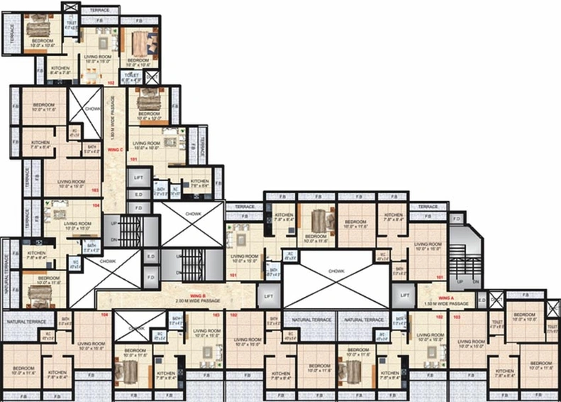 Floor Plan of Om Shivam Residency in Kamothe, Navi Mumbai - Image 252529