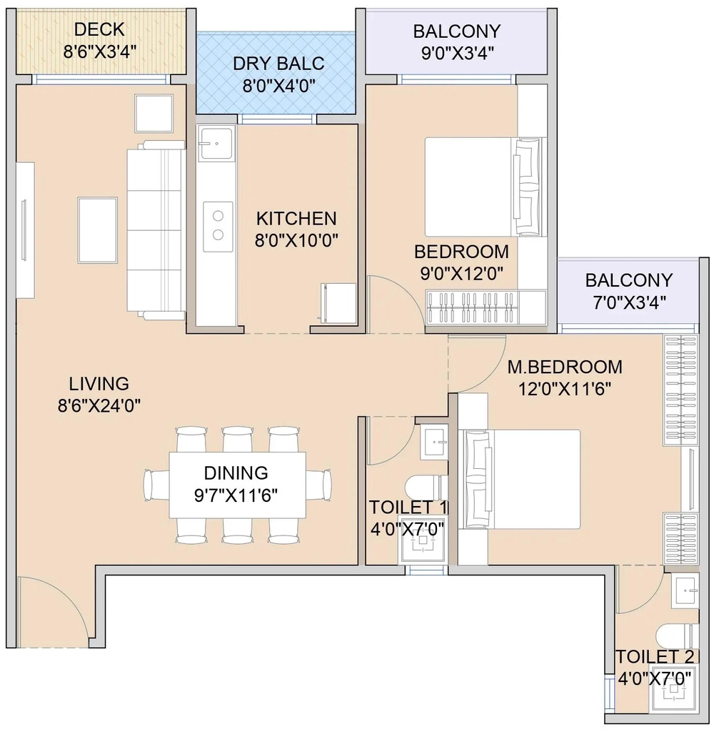 2 BHK Flat in Delta Vistara in Ulwe, Navi Mumbai - Image 917423