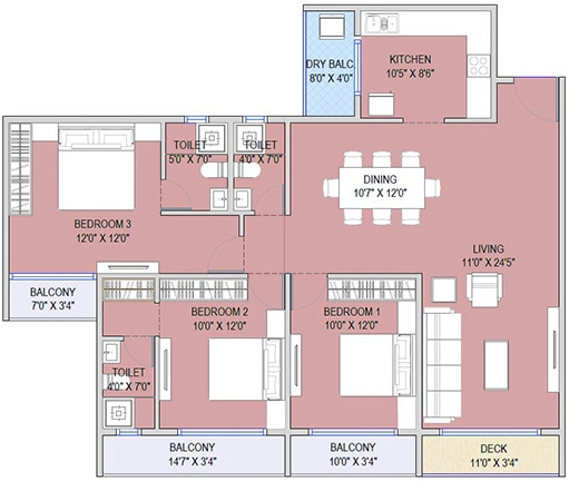 3 BHK Flat in Delta Vistara in Ulwe, Navi Mumbai - Image 917426