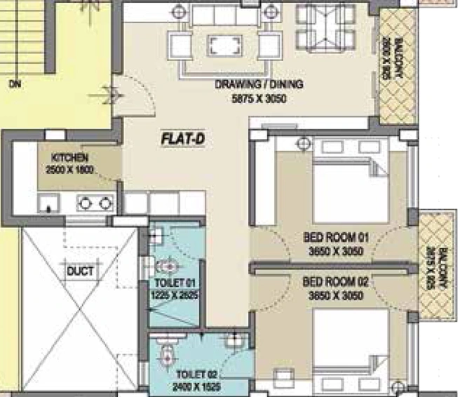 2 BHK Flat in Ganguly 4 Sight Maple in Garia, Kolkata - Image 842844