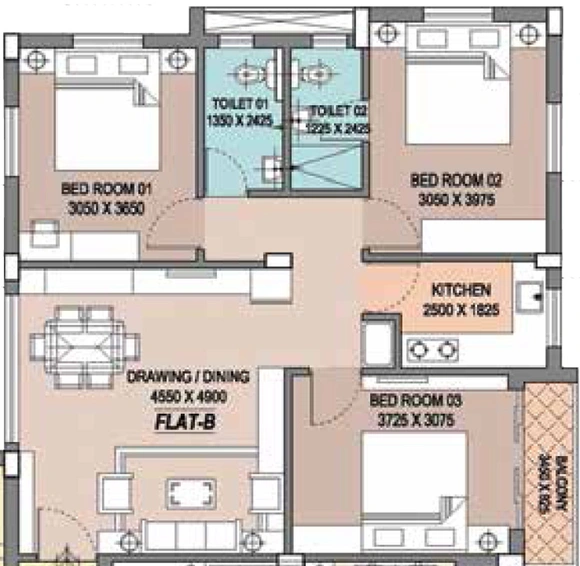 3 BHK Flat in Ganguly 4 Sight Maple in Garia, Kolkata - Image 842845