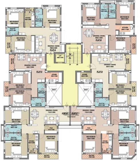 Floor Plan of Ganguly 4 Sight Maple in Garia, Kolkata - Image 245520