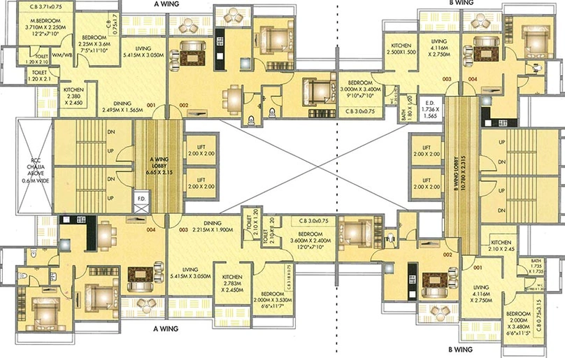 Floor Plan of Neel Ashima in Karanjade, Navi Mumbai - Image 251504