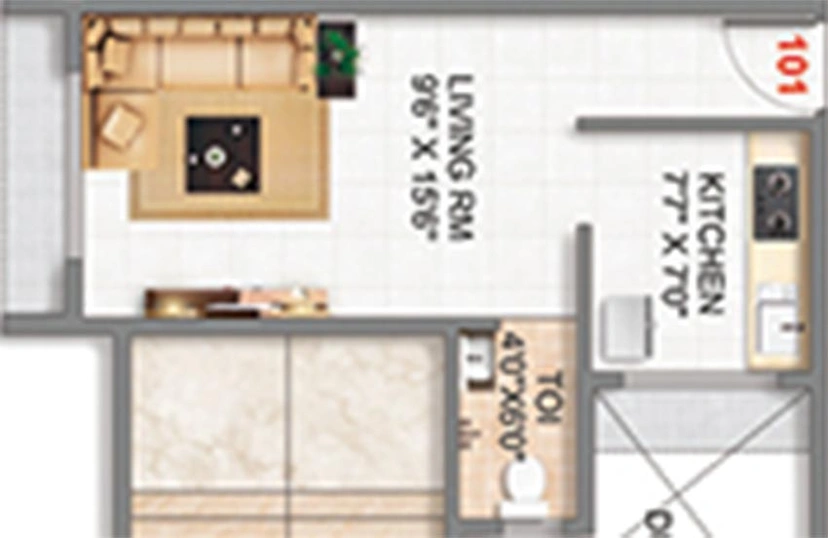 1 RK Studio Apartment in Namo Sai Aura in Panvel, Navi Mumbai - Image 840331