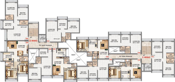 Floor Plan of Namo Sai Aura in Panvel, Navi Mumbai - Image 249168