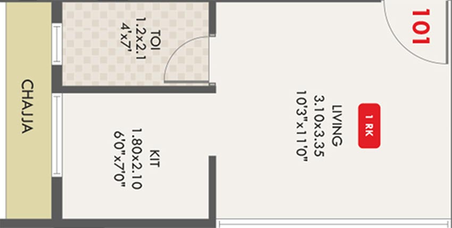 1 RK Studio Apartment in Namo Sarthak Nano in Karanjade, Navi Mumbai - Image 840351