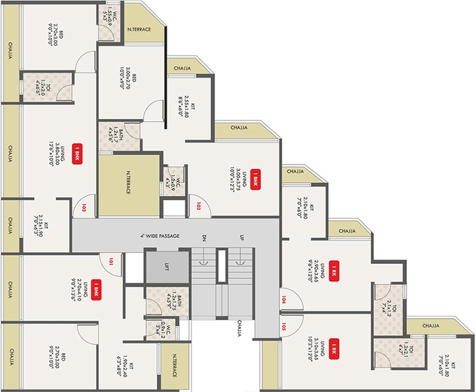 Floor Plan of Namo Sarthak Homes in Karanjade, Navi Mumbai - Image 249215