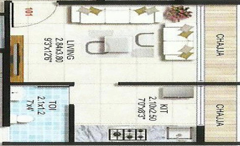 1 RK Studio Apartment in Namo Siddhivinayak Prarambh in Karanjade, Navi Mumbai - Image 840417