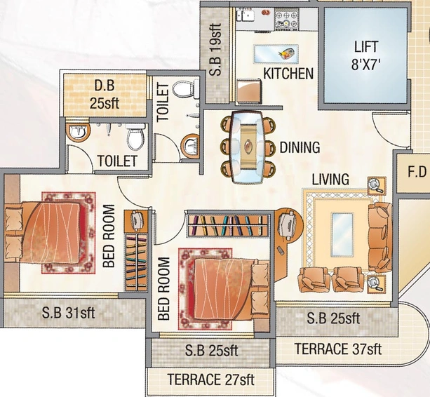 2 BHK Flat in Namo Bhoomi Harmony in Kharghar, Navi Mumbai - Image 844642