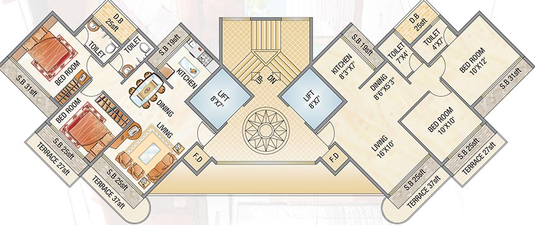 Floor Plan of Namo Bhoomi Harmony in Kharghar, Navi Mumbai - Image 249017