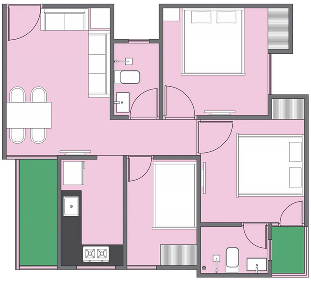 2.5 BHK Flat in Namo Harmony 2 in Kharghar, Navi Mumbai - Image 844670