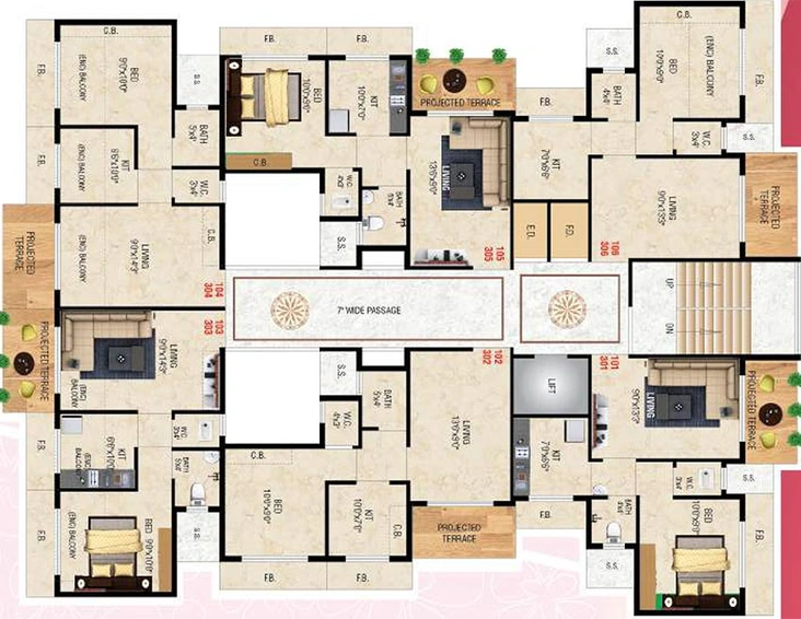 Floor Plan of Orchid Villa in Dronagiri, Navi Mumbai - Image 258893
