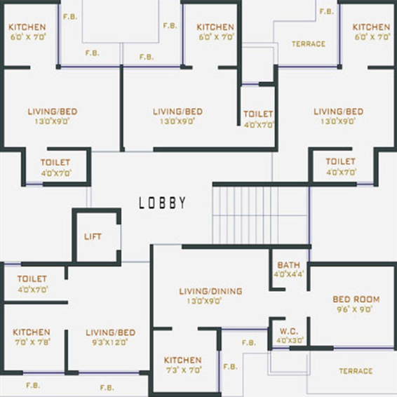 Floor Plan of Palm Villa in Dronagiri, Navi Mumbai - Image 259468
