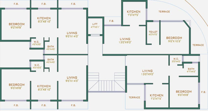 Floor Plan of Ocean Villa in Dronagiri, Navi Mumbai - Image 259456