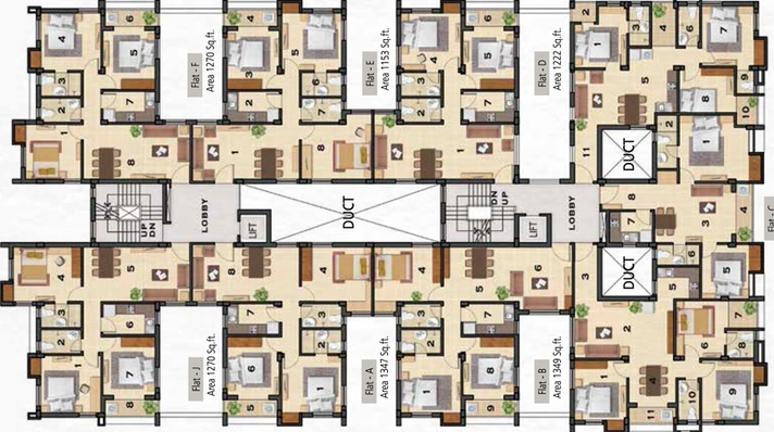 Floor Plan of Ganguly 4 Sight City House in Garia, Kolkata - Image 245552
