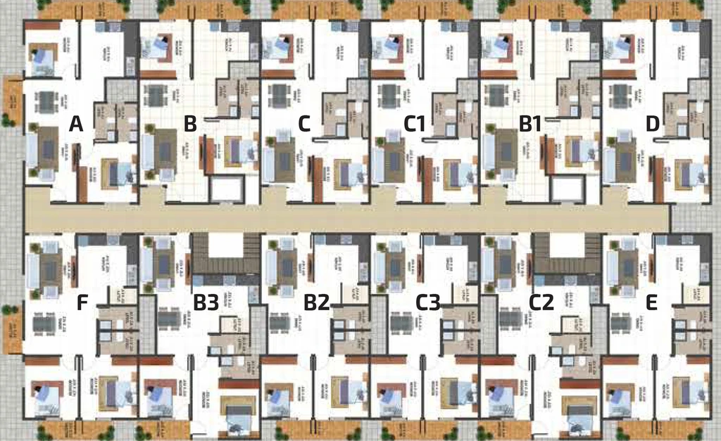 Floor Plan of Omega Aster in Thanisandra, Bangalore - Image 125372