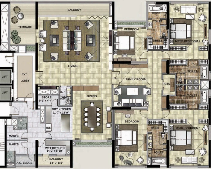 4 BHK Flat in Mani Vivara in EM Bypass, Kolkata - Image 842926