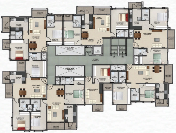 Floor Plan of V&K North Side in Rachenahalli, Bangalore - Image 125386