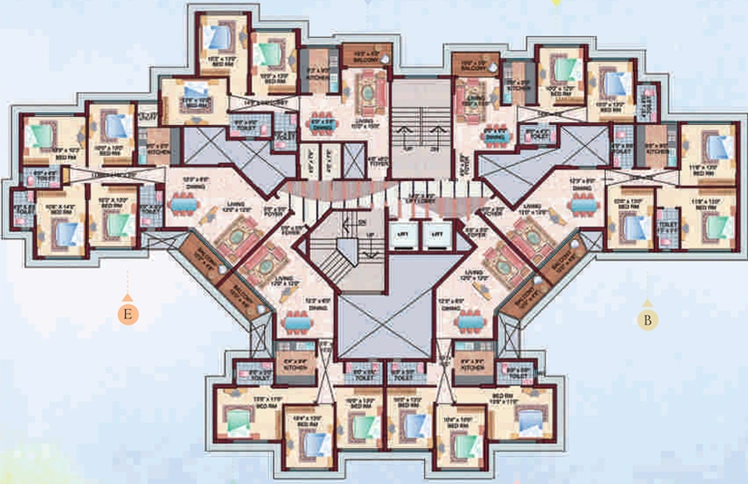 Floor Plan of Ideal Lakeview in EM Bypass, Kolkata - Image 248737