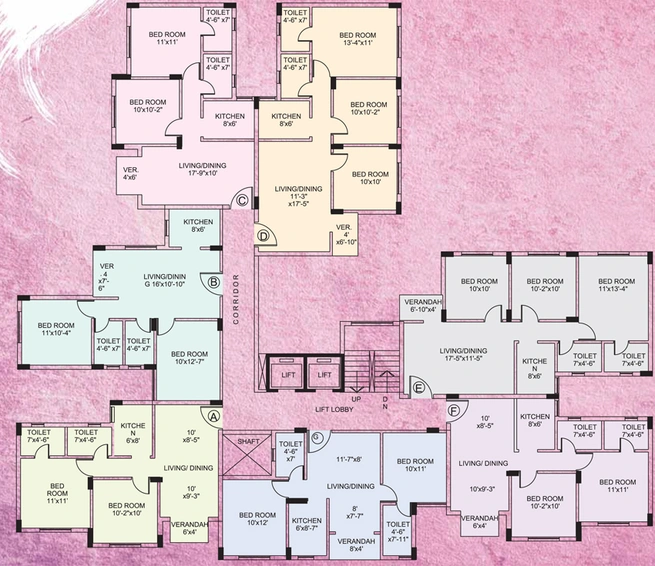 Floor Plan of Ideal Abasan in Rajarhat, Kolkata - Image 248345