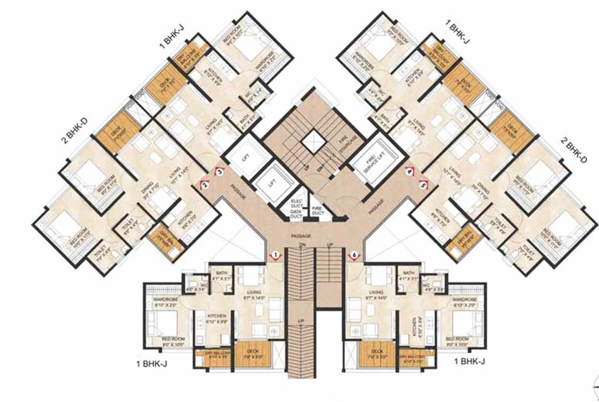 Floor Plan of Shapoorji Pallonji Joyville in Hadapsar, Pune - Image 10300