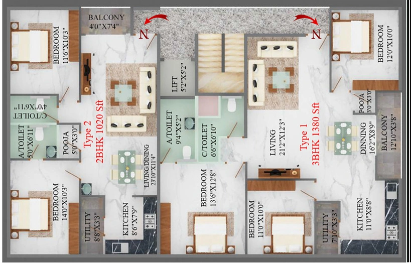Floor Plan of Charith Platina in Jakkur, Bangalore - Image 127624
