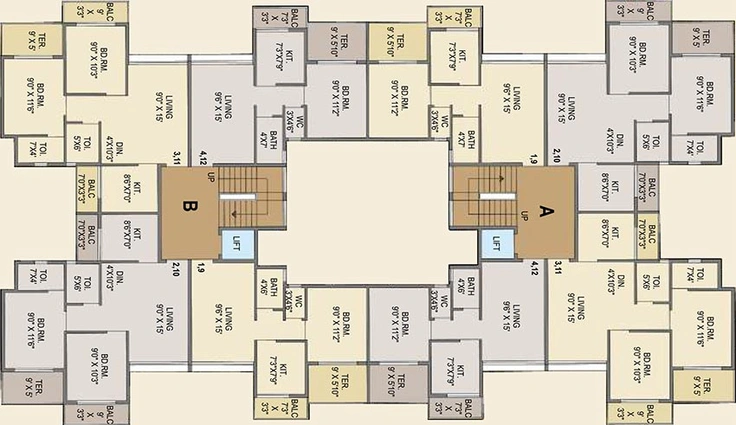 Floor Plan of Siddhivinayak Garima in Panvel, Navi Mumbai - Image 256978