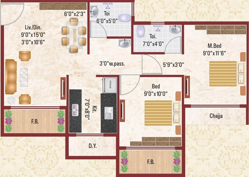 2 BHK Flat in Siddhivinayak Mahima in Taloja, Navi Mumbai - Image 843106