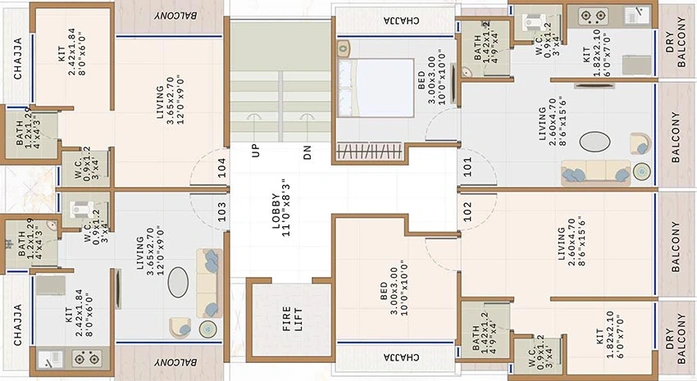 Floor Plan of Sambhav Deep Mahadev in Karanjade, Navi Mumbai - Image 255592