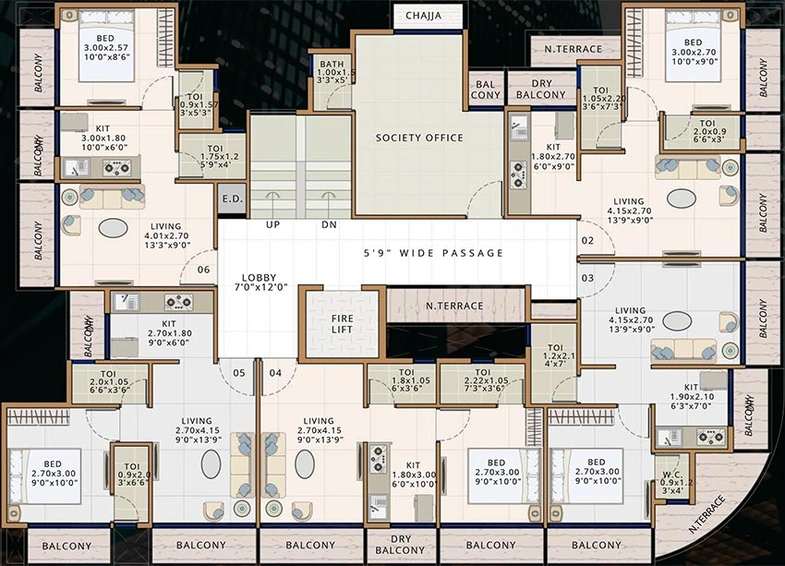Floor Plan of Sambhav Deep Devansh 6 in Karanjade, Navi Mumbai - Image 255229