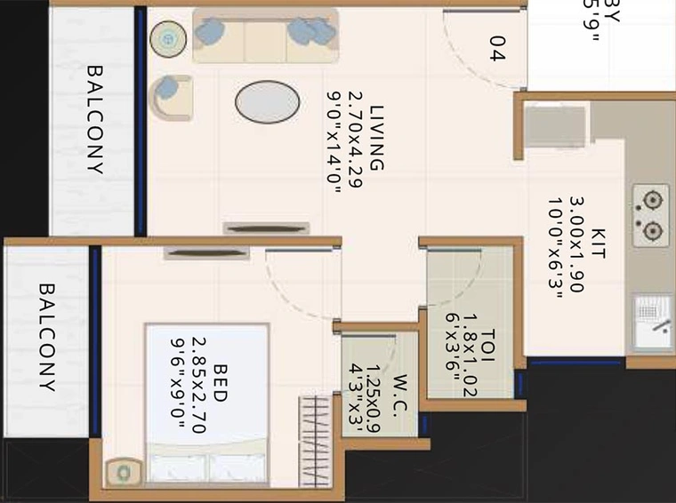 1 BHK Flat in Sambhav Deep Dwarka in Ulwe, Navi Mumbai - Image 842333