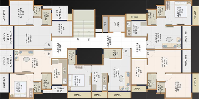 Floor Plan of Sambhav Deep Dwarka in Ulwe, Navi Mumbai - Image 255457