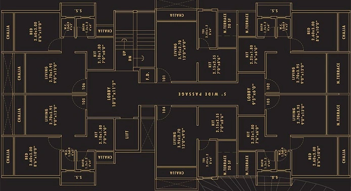 Floor Plan of Sambhav Deep Jewel in Vadghar, Navi Mumbai - Image 255547