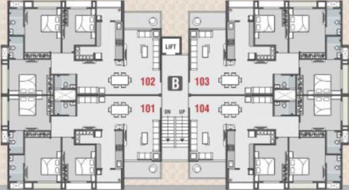 Floor Plan of Saamarth Heaven 3 in Chandkheda, Ahmedabad - Image 231467