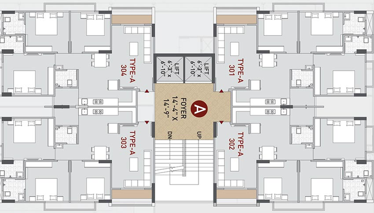 Floor Plan of Satyamev Royal 4 in Chandkheda, Ahmedabad - Image 267036