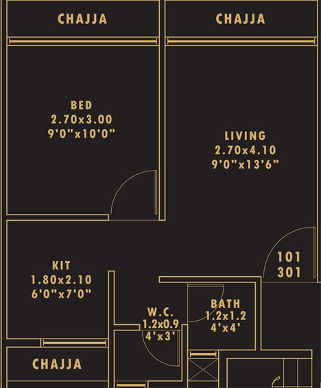 1 BHK Flat in Sambhav Deep Pearl in Karanjade, Navi Mumbai - Image 842443