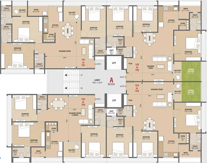 Floor Plan of Satyamev Royal Parisar in Chandkheda, Ahmedabad - Image 267065