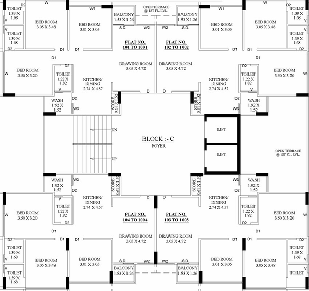 Floor Plan of Siddharth Shine in Jagatpur, Ahmedabad - Image 268058