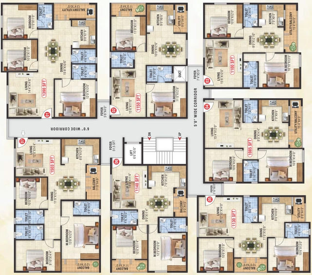 Floor Plan of SLB Royal Touch in Thanisandra, Bangalore - Image 125432