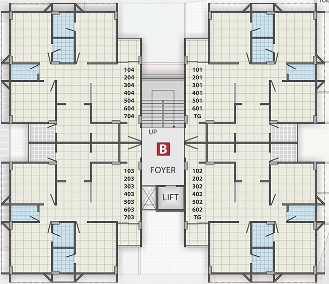 Floor Plan of Siddharth Icon in Tragad, Ahmedabad - Image 268033