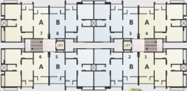 Floor Plan of Siddharth Residency in Vavol, Gandhinagar - Image 231526