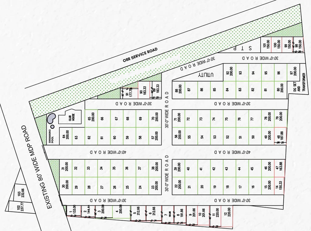 Master Plan of Infocity County in Patancheru, Hyderabad - Image 126880