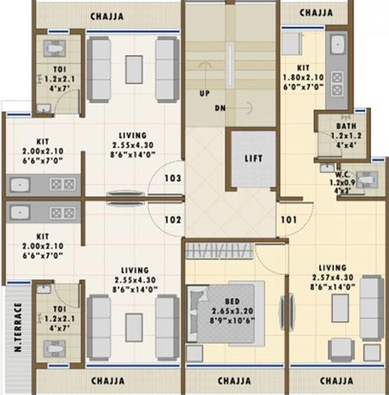 Floor Plan of Sambhav Deep Residence in Karanjade, Navi Mumbai - Image 256130