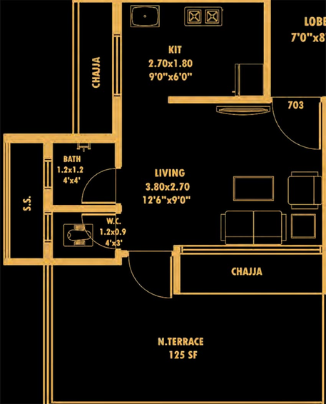 1 RK Studio Apartment in Sambhav Deep Devansh 4 in Karanjade, Navi Mumbai - Image 842519